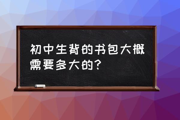 初中生应该背多大的书包 初中生背的书包大概需要多大的？