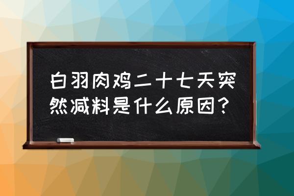 鸡后期采食量下降怎么办 白羽肉鸡二十七天突然减料是什么原因？