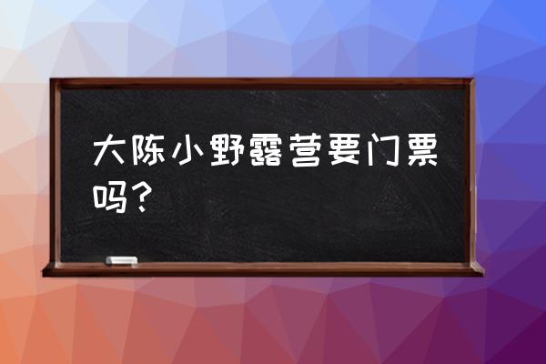 台州烧烤配方大全 大陈小野露营要门票吗？