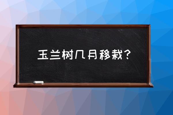 白玉兰适合和什么树栽植 玉兰树几月移栽？