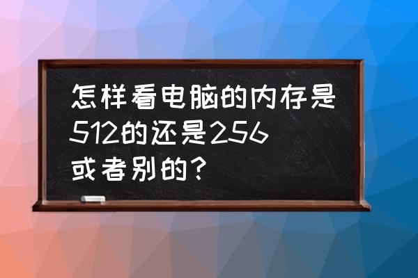 怎么查看自己电脑显卡内存大小 怎样看电脑的内存是512的还是256或者别的？