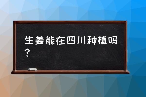 大姜催芽最佳温度 生姜能在四川种植吗？