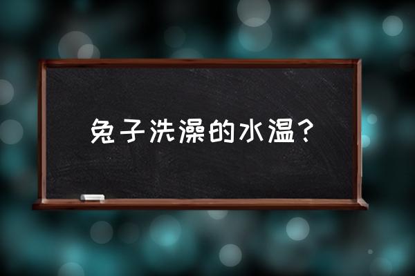 兔子正确量体温方法 兔子洗澡的水温？