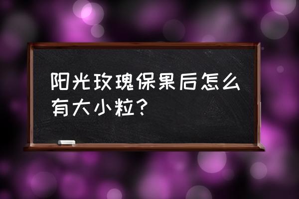 葡萄已经出现大小粒了怎么解决 阳光玫瑰保果后怎么有大小粒？