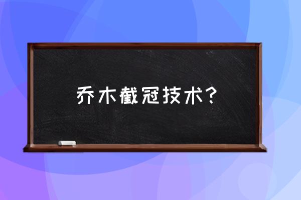 乔木移植的方法步骤 乔木截冠技术？