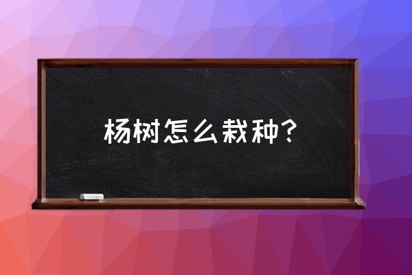 怎样使杨树长得粗长得快 杨树怎么栽种？