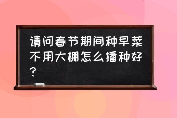 冬季室内无土栽大葱 请问春节期间种早菜不用大棚怎么播种好？