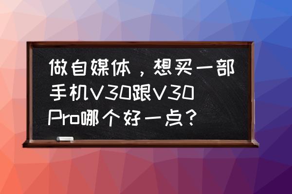 华为v30和v30pro哪个性价比更高 做自媒体，想买一部手机V30跟V30Pro哪个好一点？