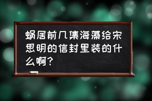 蜗居原著宋思明和海藻的描写 蜗居前几集海藻给宋思明的信封里装的什么啊？