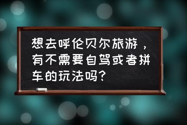 呼伦贝尔大草原旅游经历 想去呼伦贝尔旅游，有不需要自驾或者拼车的玩法吗？