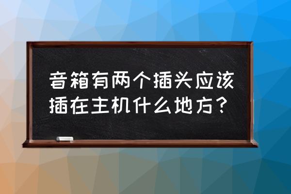 怎么在电脑上同时连接两个音响 音箱有两个插头应该插在主机什么地方？