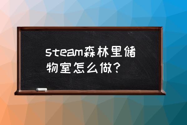 怎样在森林露营 steam森林里储物室怎么做？