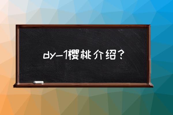 最好的塔玛拉樱桃品种 dy-1樱桃介绍？