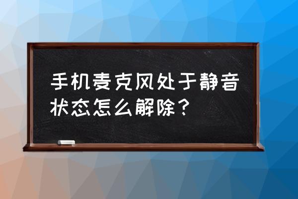 win10麦克风的静音设置取消不掉 手机麦克风处于静音状态怎么解除？