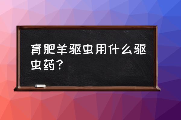 羊驱虫最好最快的方法 育肥羊驱虫用什么驱虫药？