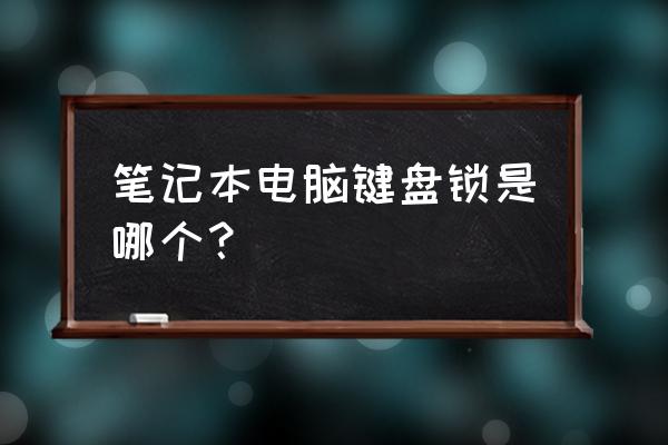 笔记本电脑怎么把自带的键盘锁了 笔记本电脑键盘锁是哪个？