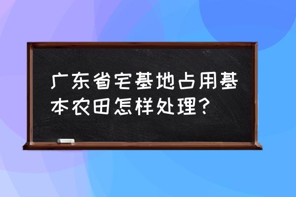 宅基地有证被划为基本农田怎么办 广东省宅基地占用基本农田怎样处理？