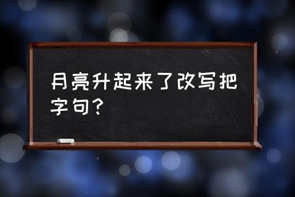 夜晚月亮升上来了扩句怎么写 月亮升起来了改写把字句？