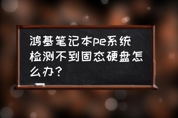 宏基电脑加装固态硬盘不能识别 鸿基笔记本pe系统检测不到固态硬盘怎么办？