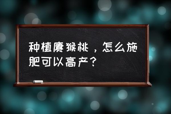 弥猴桃长果期施肥 种植猕猴桃，怎么施肥可以高产？