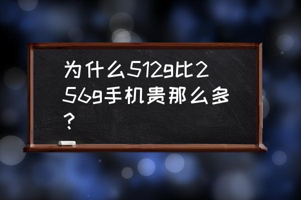 256g和512g怎么选 为什么512g比256g手机贵那么多？